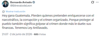 Bernardo Arévalo, o presidente da Guatemala, declarou que a protecção do povo requer o ataque do crime onde mais dói: a sua riqueza económica. (Escrito por: Bernardo Arévalo)