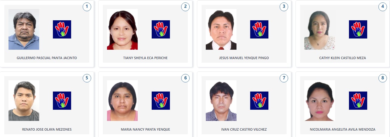 Los candidatos de Perú Acción a la Cámara de Diputados por la región Piura. (Voto Informado - JNE)