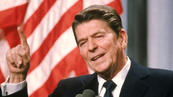 El entonces presidente Ronald Reagan