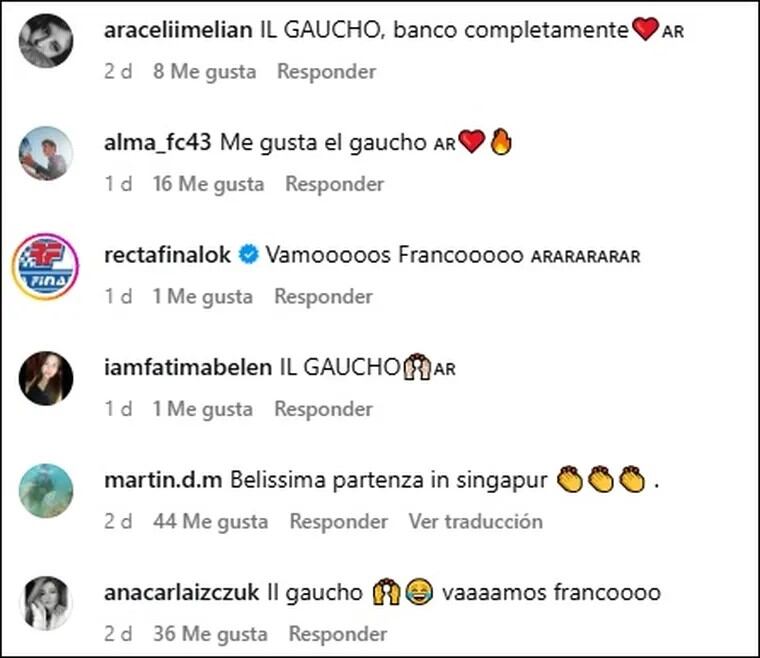 Más comentarios de los fanáticos