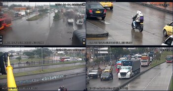 Lluvias en la Autopista Sur - crédito @BogotaTransito/X
