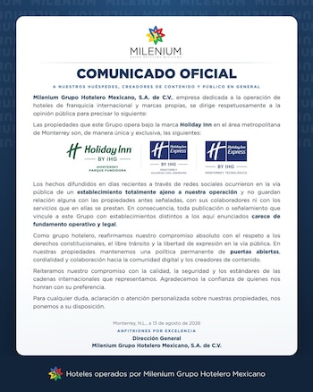 La empresa operadora aclaró que el establecimiento involucrado no pertenece a sus propiedades y reafirmó su postura sobre el libre tránsito y la libertad de expresión en la vía pública. (Captura de pantalla)