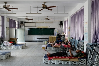 Personas evacuadas en Taiwán (EFE/EPA/RITCHIE B. TONGO)