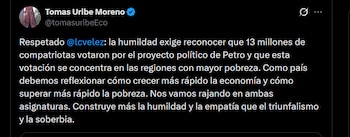Tomás Uribe - crédito @tomasuribeEco/X