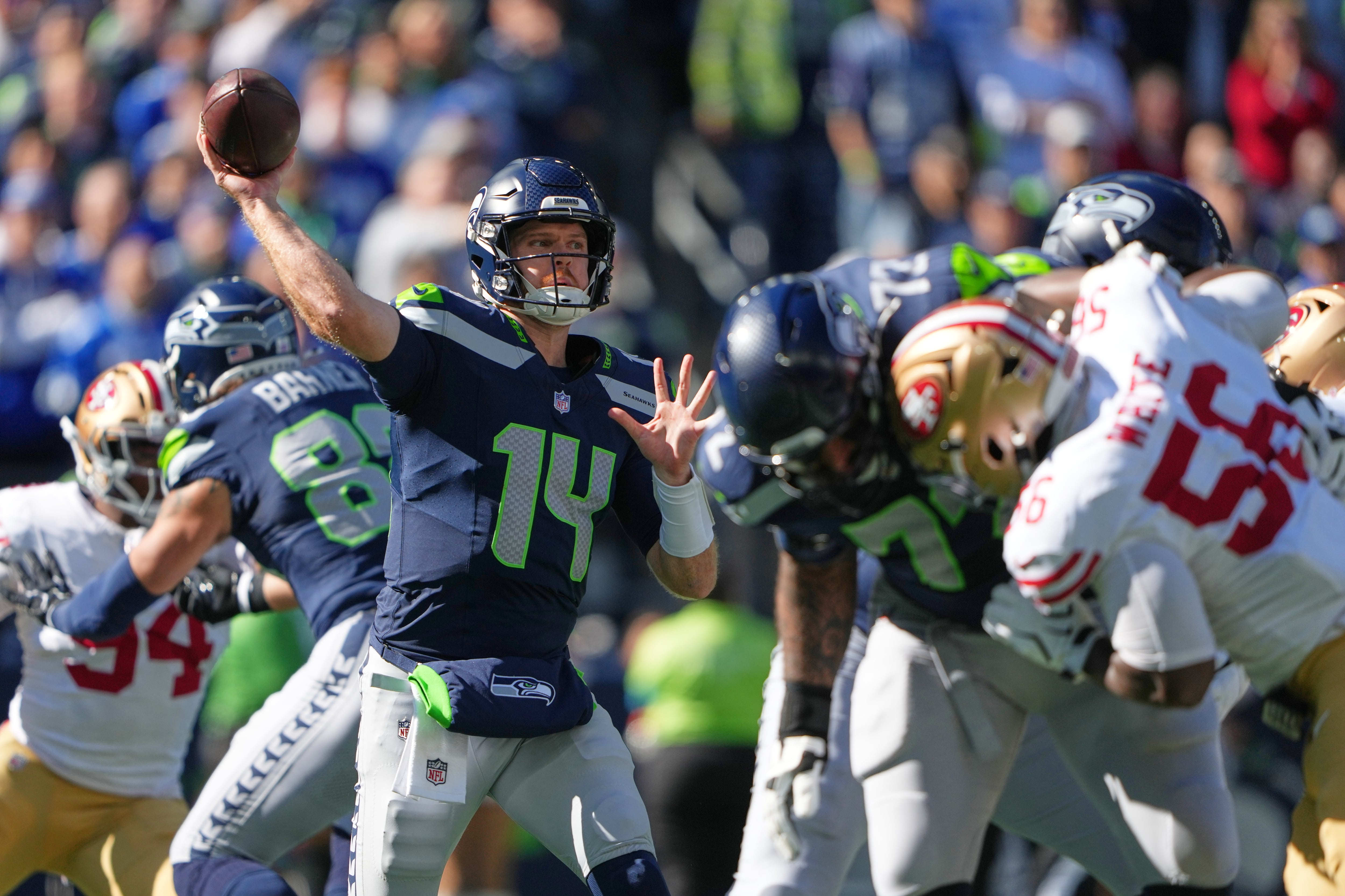 Los Seattle Seahawks vienen de caer frente a los San Francisco 49ers. (AP Foto/Lindsey Wasson)