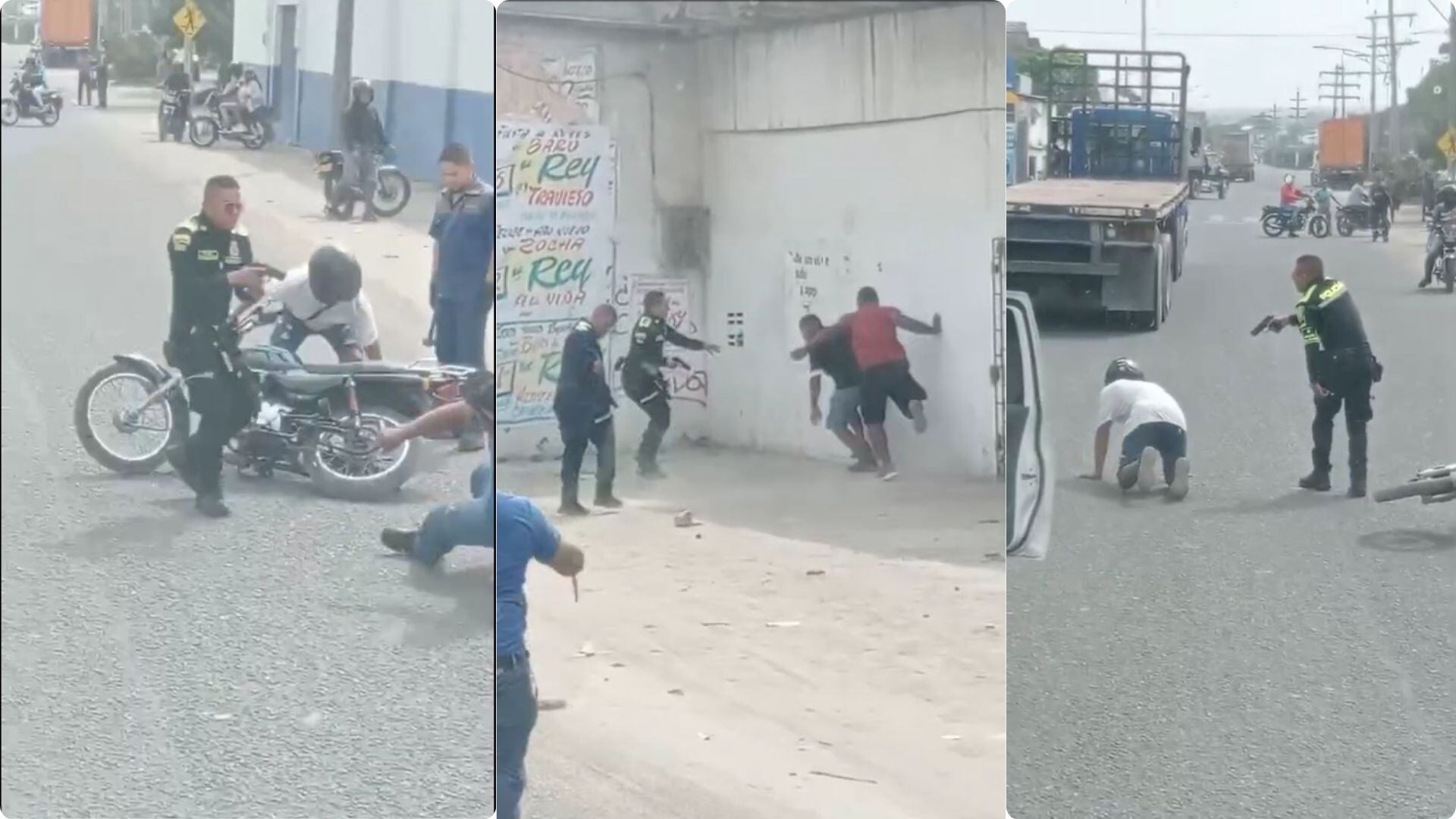 En las imágenes se evidencia la intervención de la comunidad para acorralar a los presuntos sicarios - crédito composición fotográfica