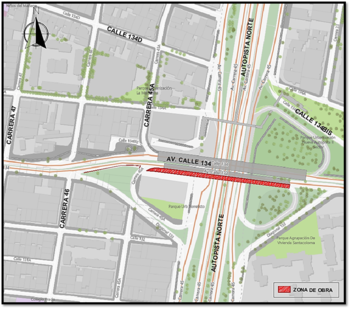 Obras de reforzamiento en el puente de la Av. Calle 134 comienzan el 6 de agosto con el cierre de un carril en sentido occidente-oriente - crédito Movilidad de Bogotá