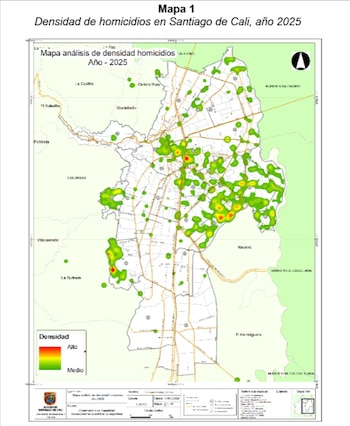 Las comunas 15 y 18 de Cali son las más afectadas por la violencia, con 24 asesinatos cada una durante los primeros tres meses de 2026 - crédito Observatorio de Seguridad de Cali