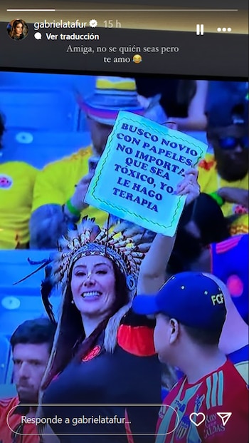 La pancarta de una hincha