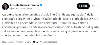 El expresidente de la República