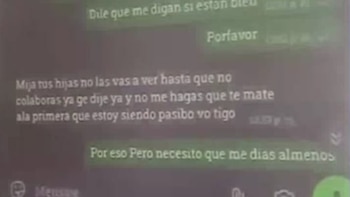 Mensajes de los extorsionistas a la madres de las hermanas Hernández Noriega - crédito suministrado a Infobae