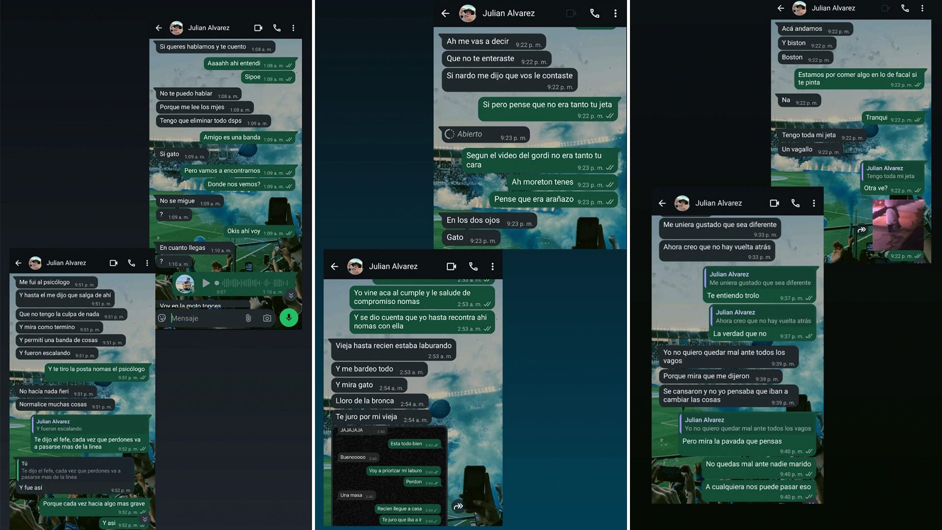 Algunas de las conversaciones a las que tuvo acceso Infobae