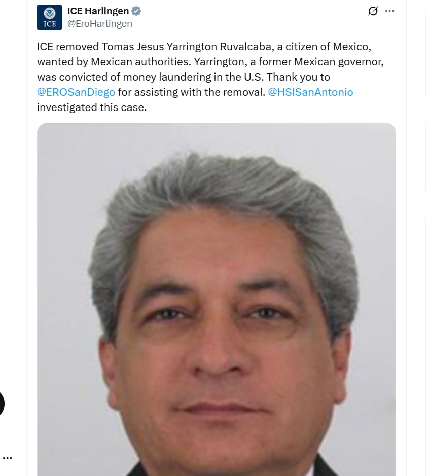 Parte de lo informado por ICE (X/@EroHarlingen)