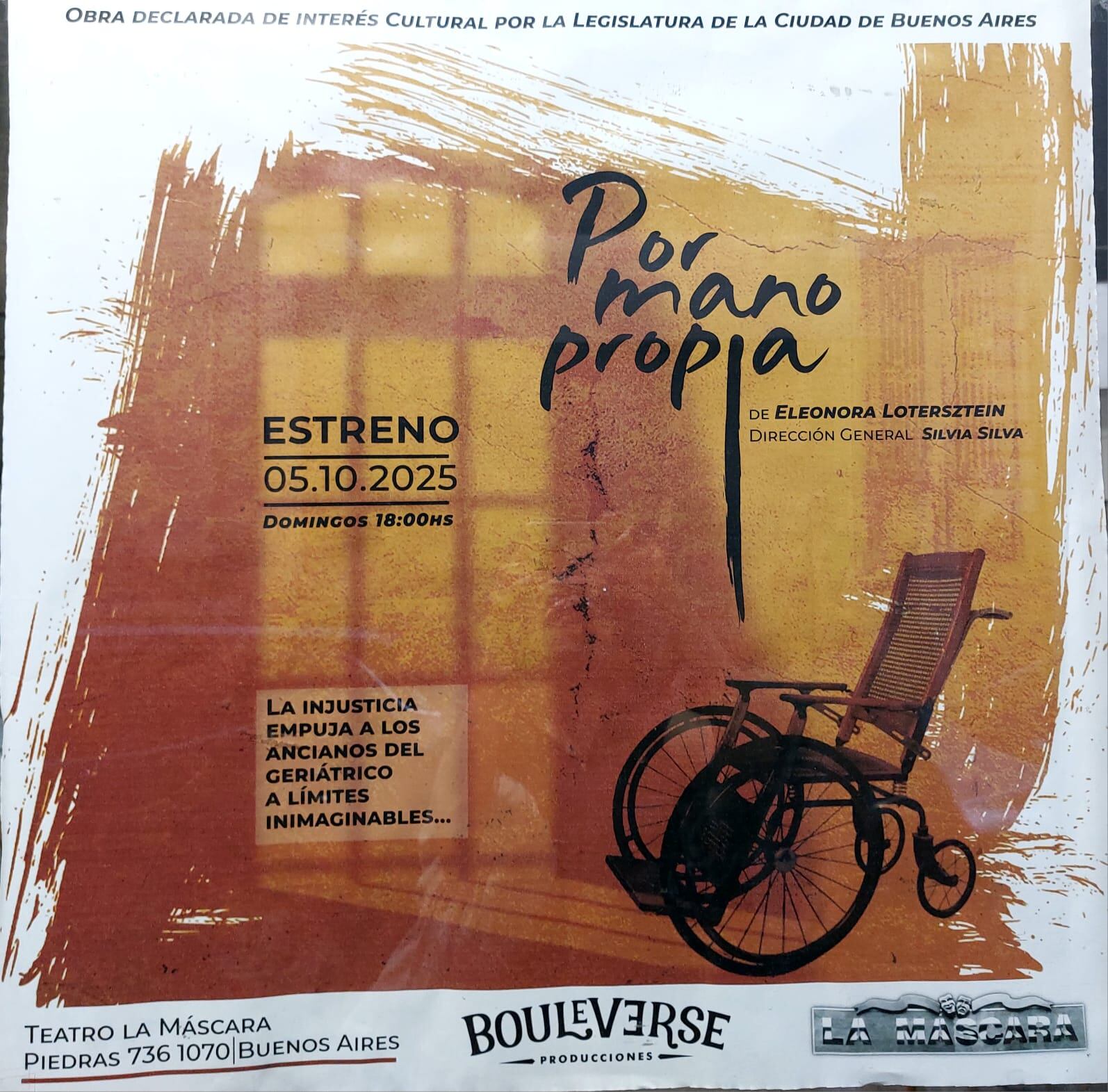 El afiche de la obra que se presenta en el Teatro La Máscara