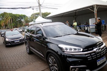 El convoy presidencial con el