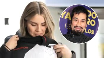 Fiorella Retiz sorprendió al incluir una camiseta de Once Machos en su maleta. (Magaly TV La Firme / ATV)