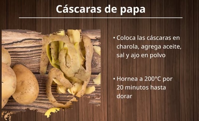Hornear cáscaras de papa aprovecha un residuo que suele desecharse al pelarla. (Foto: Instagram/@agricultura_gob)
