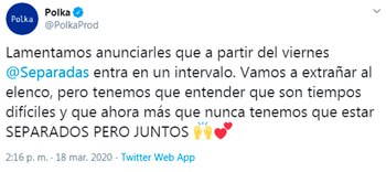 El anuncio sobre la suspension