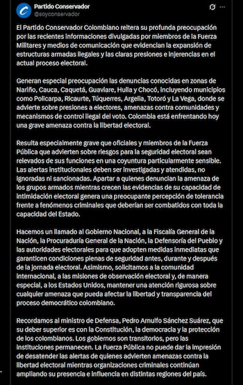 Partido Conservador - crédito @soyconservador/X