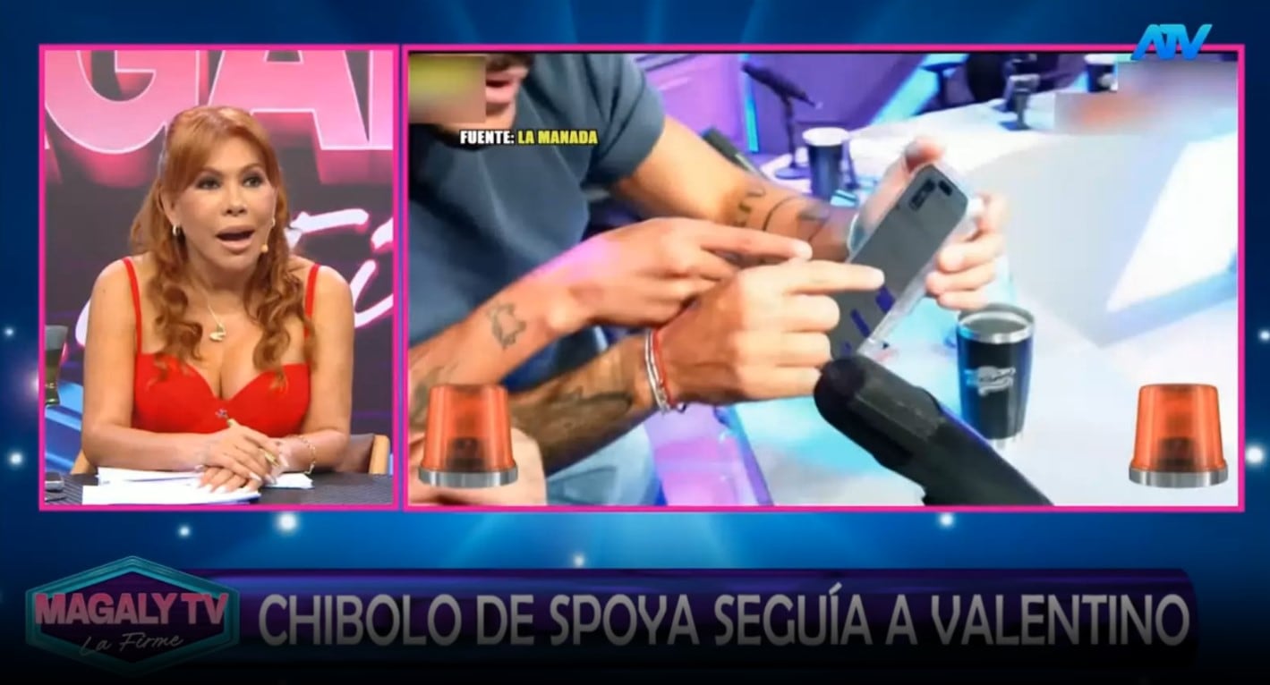 Valentino expone chats con supuesto novio de Laura Spoya y Magaly reacciona sin filtros. Captura: Magaly TV La Firme.