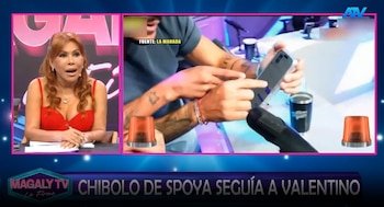 Valentino expone chats con supuesto novio de Laura Spoya y Magaly reacciona sin filtros. Captura: Magaly TV La Firme.