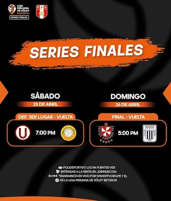 Programación de las series finales vuelta por la Liga Peruana de Vóley 2025/26
