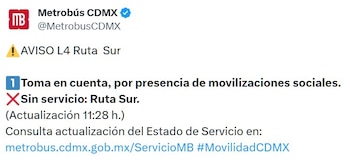 Avance en tiempo real de las diversas líneas de la red de transporte público capitalino.