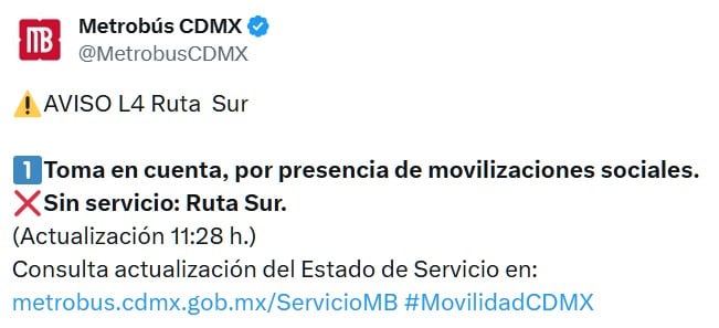 Desenvolvimento atempado das diversas linhas da rede de transportes públicos da capital. (TWMB CDMX)