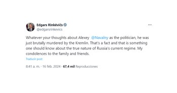 El mensaje de Edgars Rinkēvičs