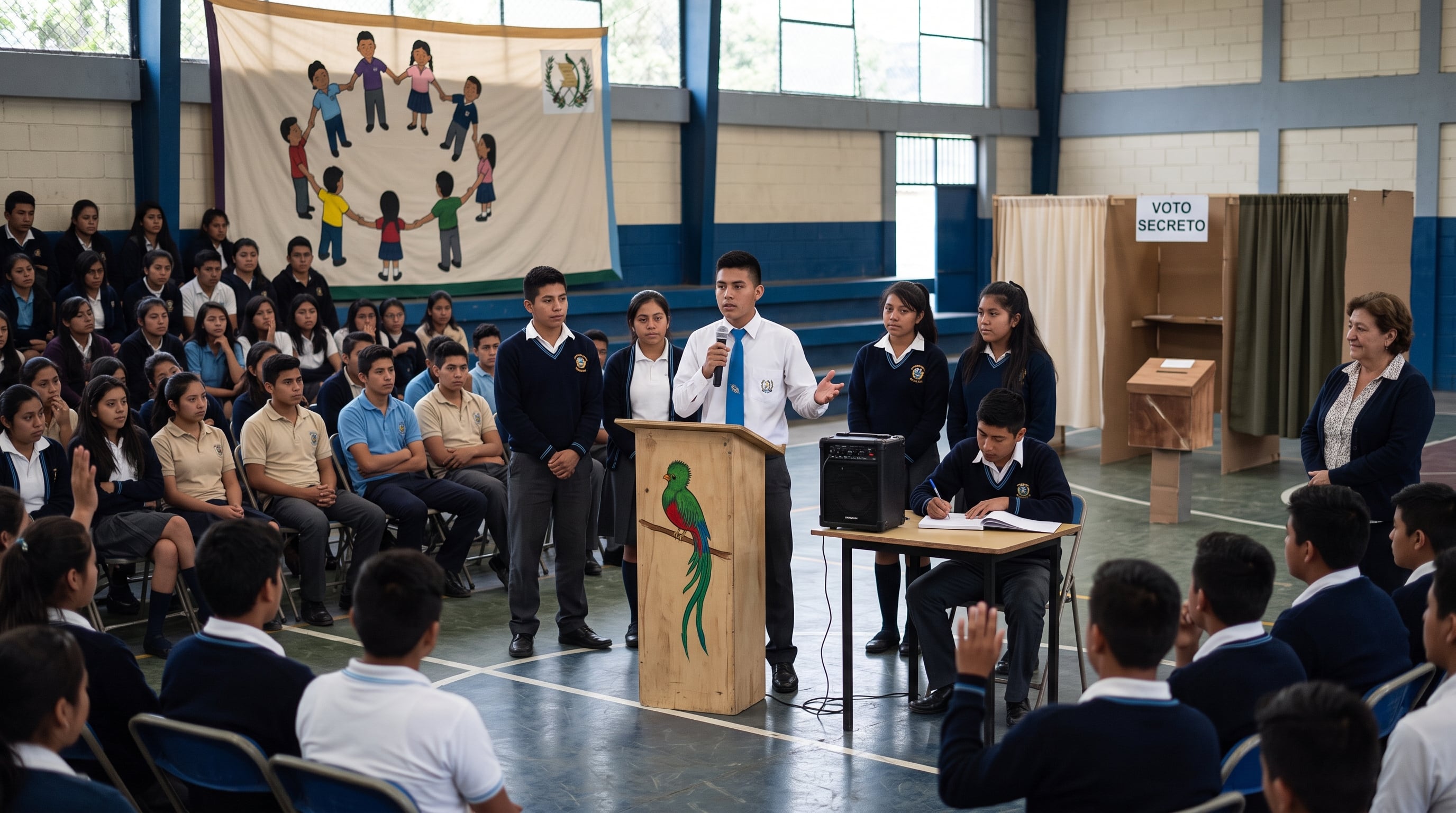 Estudiantes guatemaltecos participan en la elección de sus representantes mediante voto secreto como parte del nuevo programa de Gobierno Estudiantil. (Imagen Ilustrativa Infobae)