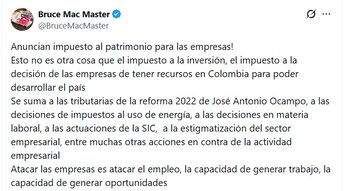 Bruce Mac Master afirmó que