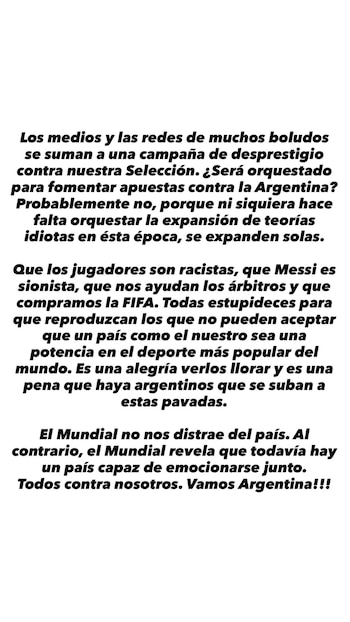 Rosemblat atribuyó la remontada de Argentina a su ciclo campeón, con la Copa América, la Finalissima y el Mundial de Qatar 2022 como antecedentes