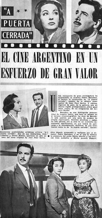 Recorte periodístico de "A puerta cerrada"