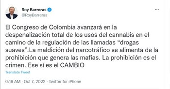 Roy Barreras se refirió a