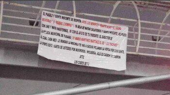 La narcomanta fue colocada en