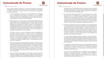 Según el pronunciamiento oficial, las