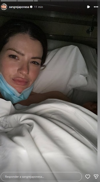 La China Suárez en su primera noche como mamá de Amamcio (Instagram)