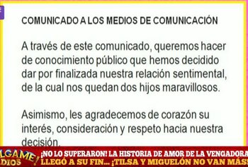 Comunicado de Tilsa Lozano.