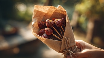 Ramo de fresas cubiertas con