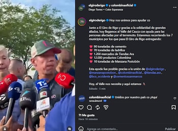 En la cuenta oficial de la carrera se conoció la labor que el mismo ciclista antioqueño Rigoberto Urán lideró en la capital vallecaucana-crédito @elgiroderigo/Instagram