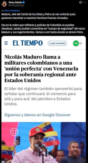 Vicky Dávila afirmó que los