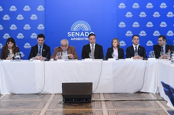 Comisión de Acuerdos en la que tratan pliegos del Poder Judicial , el 30 de junio de 2026, en el salón Azul del Senado de la Nación, en Buenos Aires; Argentina
