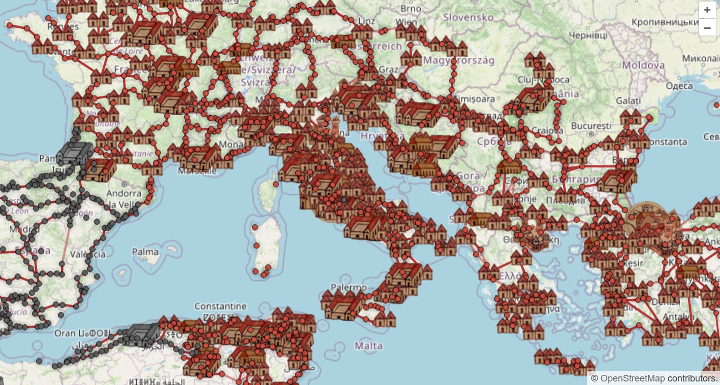 La extensa red de asentamientos y rutas que conectaban el Imperio Romano a través de Europa, África del Norte y Oriente Próximo (Captura de video)
