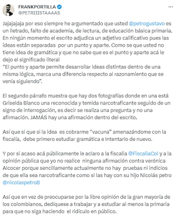 Así respondió el usuario de X que habría insultado a Veronica Alcocer - crédito @PETRIIISTAAAAS/X
