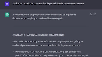 Modelo de contrato ChatGPT. (Captura)