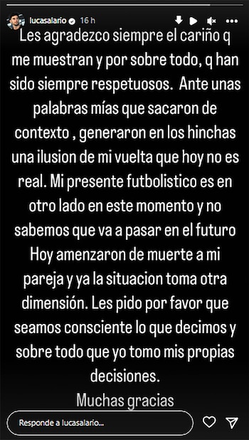 El descargo de Alario tras