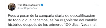 Trino publicado por Iván Cepeda en sus redes sociales