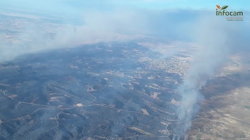 Imagen aérea del incendio en