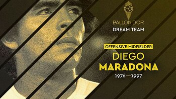 Con Maradona y Messi entre