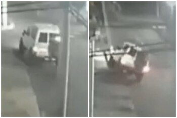 La colisión de una camioneta